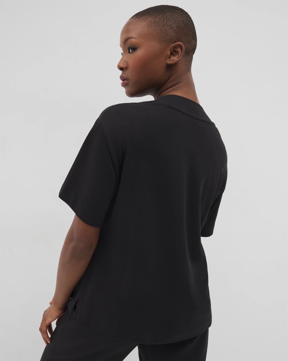 Soma / Button-Front Pajama Tee BLACK