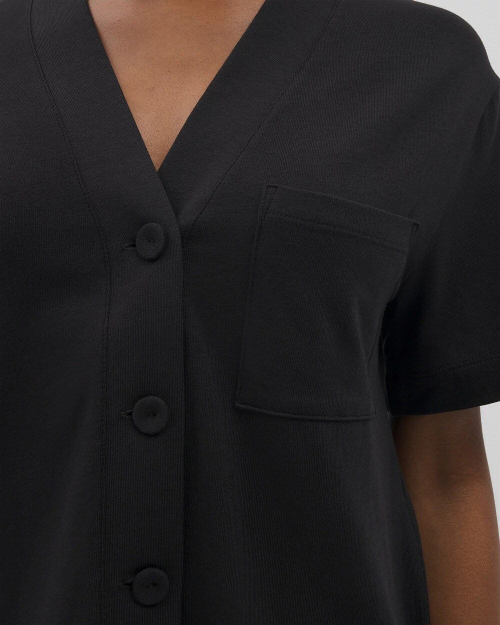 Soma / Button-Front Pajama Tee BLACK