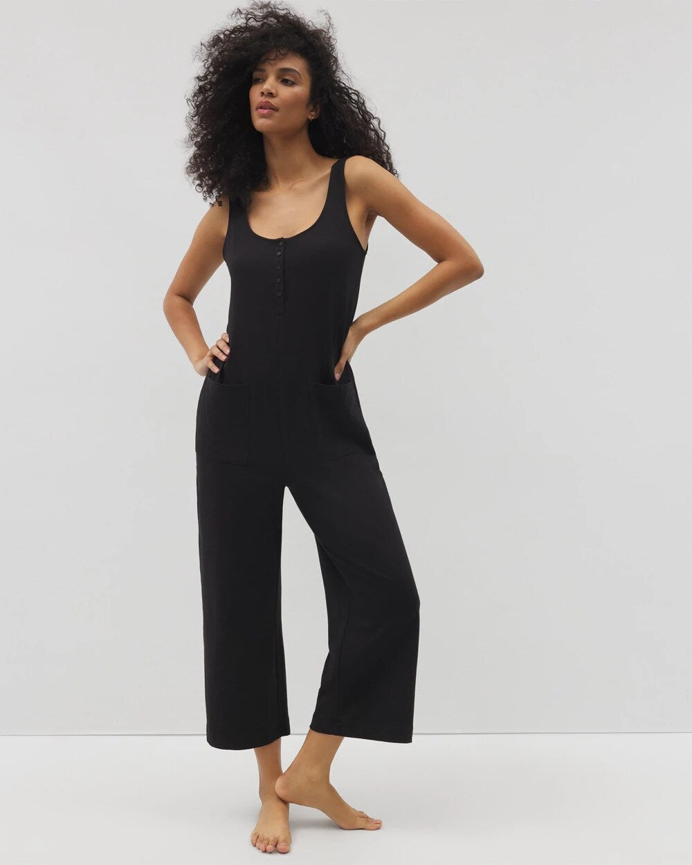 Soma / Henley Jumpsuit BLACK