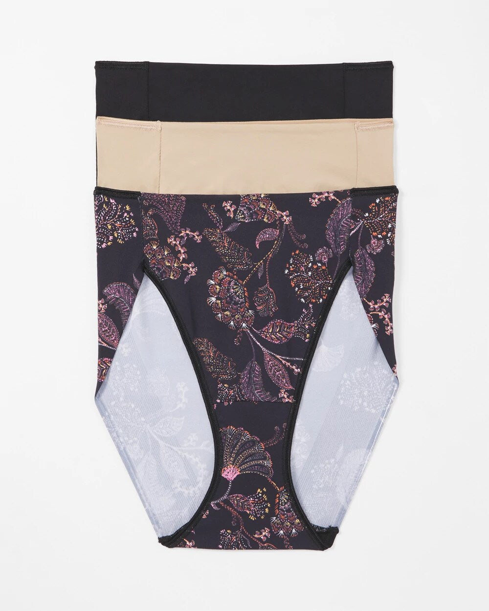 Soma / Tummy High-Leg Brief Panty 3 Pack STITCH PAISLEY MULTIPACK