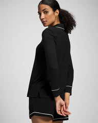 Soma / Long-Sleeve Notch Collar Pajama Top BLACK