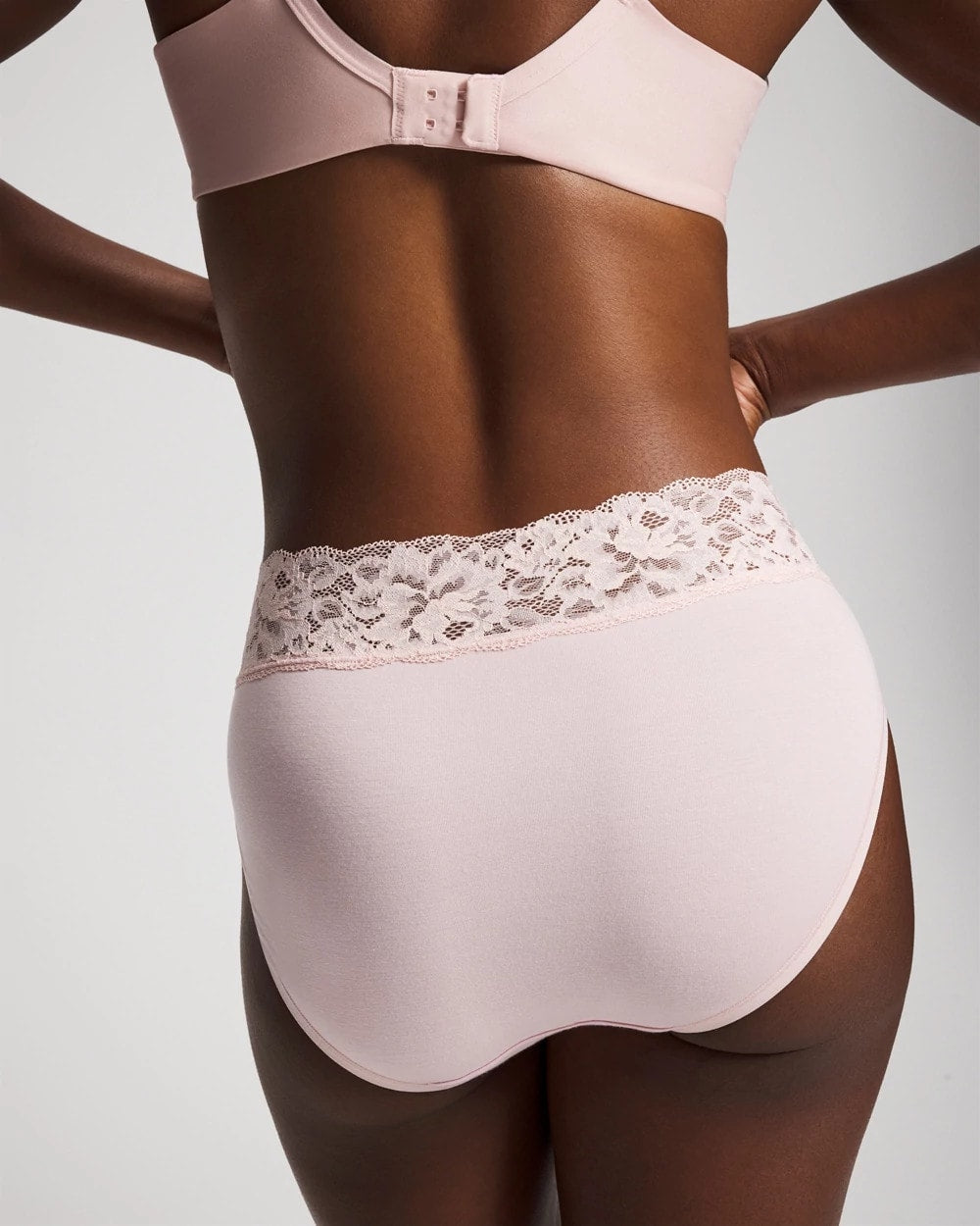 Soma / Embraceable High-Leg Brief Panty with Super Soft Signature Lace PRETTY PINK GOLD FOIL