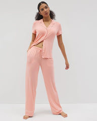 Soma / Solid Piped Pajama Pants PALOMA GLOW