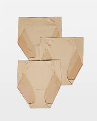 Soma / High-Leg Brief Panty with Lace 3 Pack WARM AMBER MULTIPACK