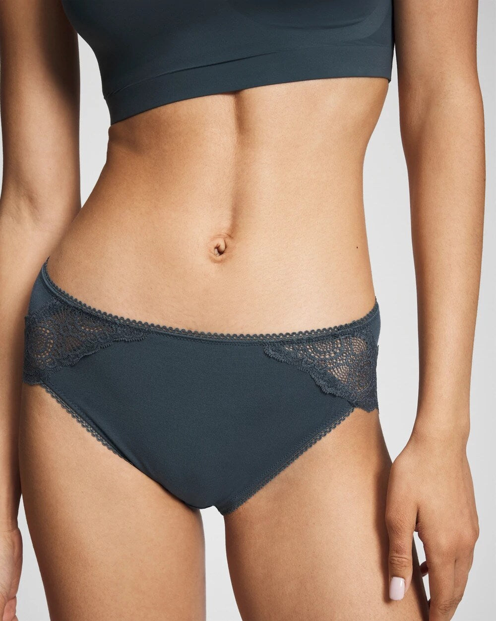 Soma / Embraceable High-Leg Panty with Crochet Lace PETROL