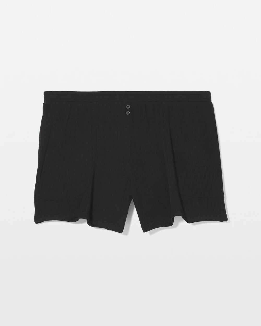 Soma / Lightweight Rib Knit Pajama Shorts BLACK