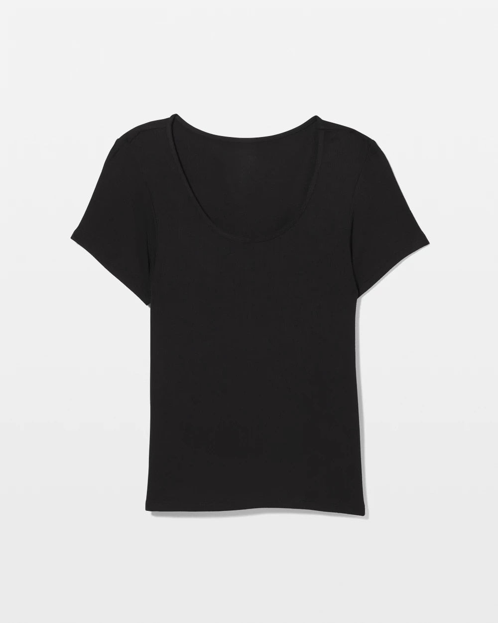Soma / Lightweight Rib Knit Short Sleeve Pajama Tee BLACK