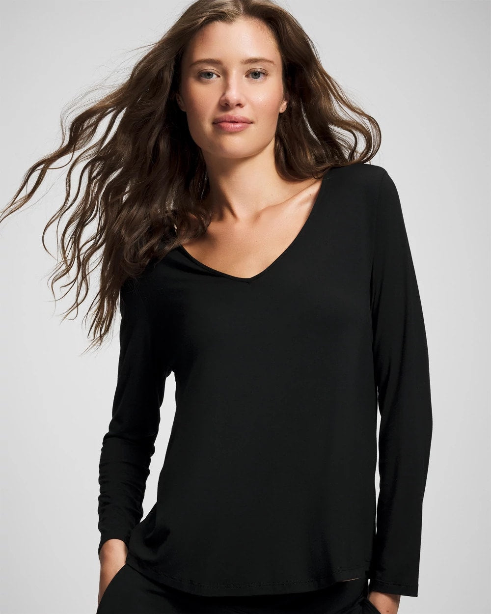 Soma / Long-Sleeve Pajama Top BLACK