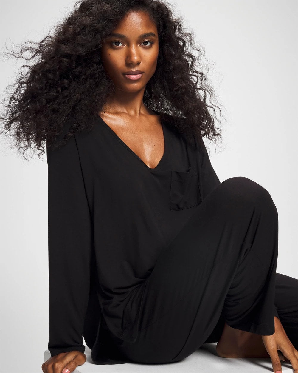 Soma / Long Sleeve Pajama Tee BLACK