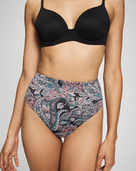 Soma / Tummy High-Waist Thong Panty REGAL PAISLEY BLACK MINI