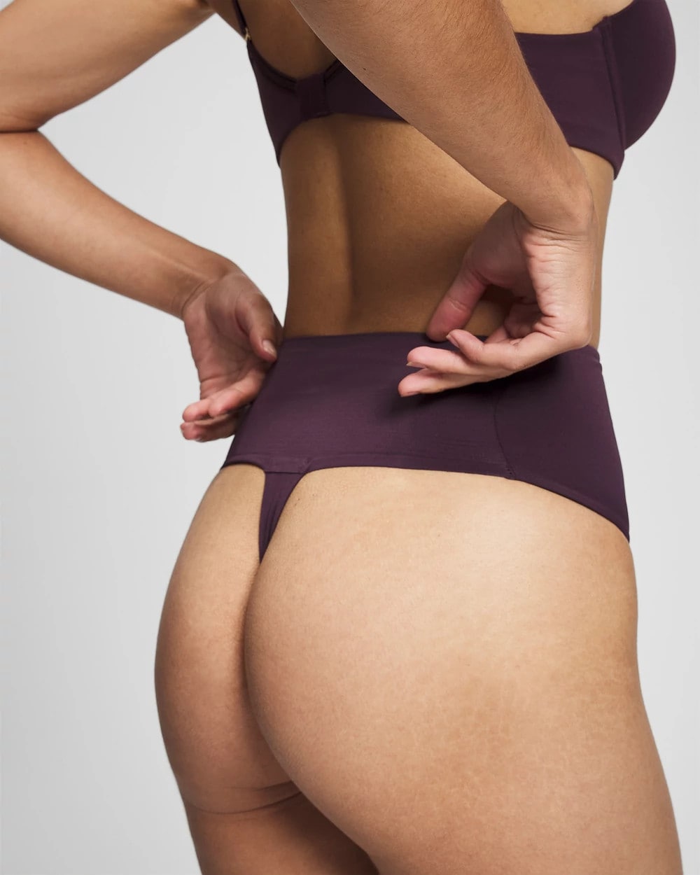 Soma / Tummy High-Waist Thong Panty PLUM PERFECT