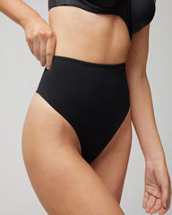 Soma / Tummy High-Waist Thong Panty BLACK