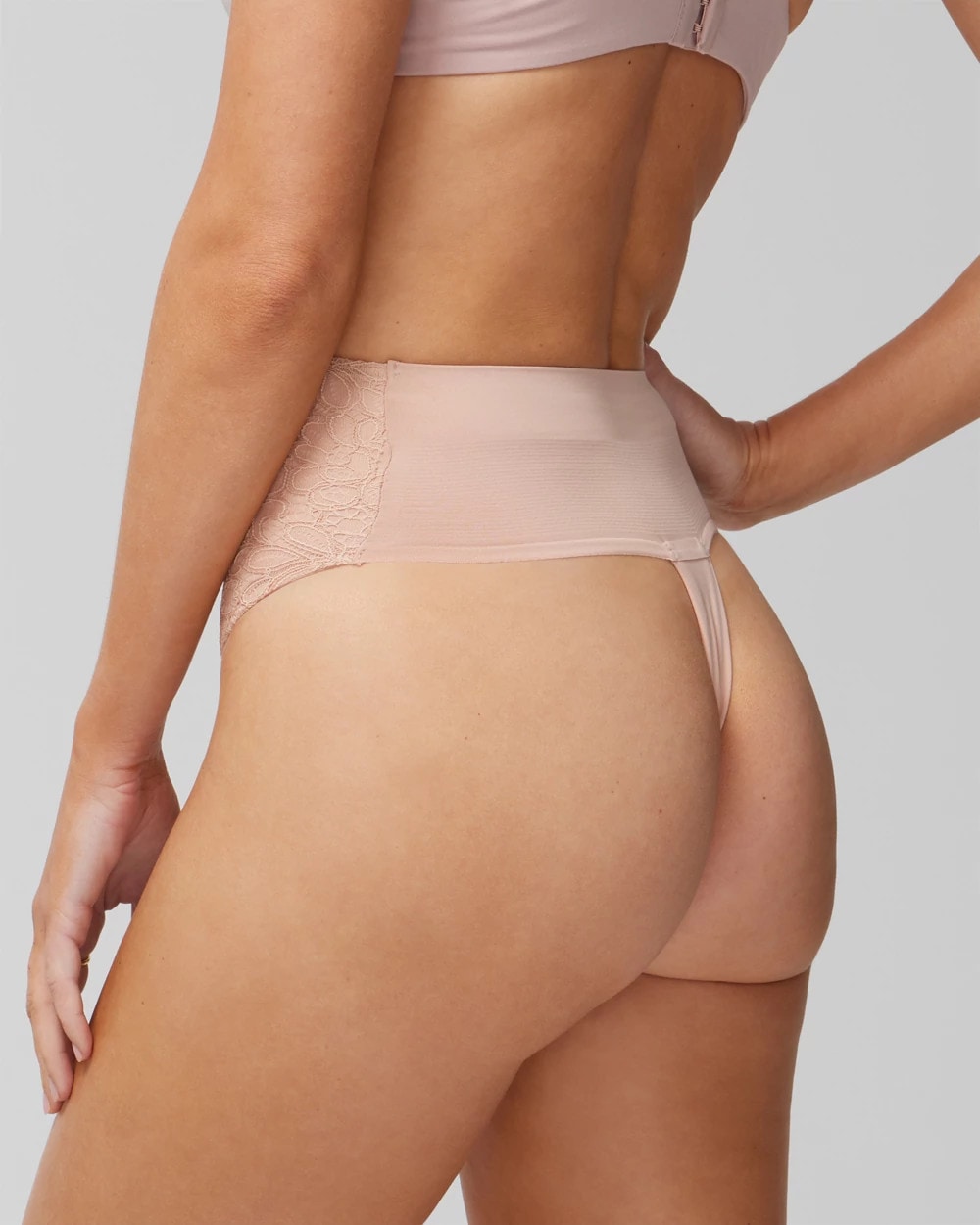 Soma / High-Waist Thong Panty With Lace HUSH