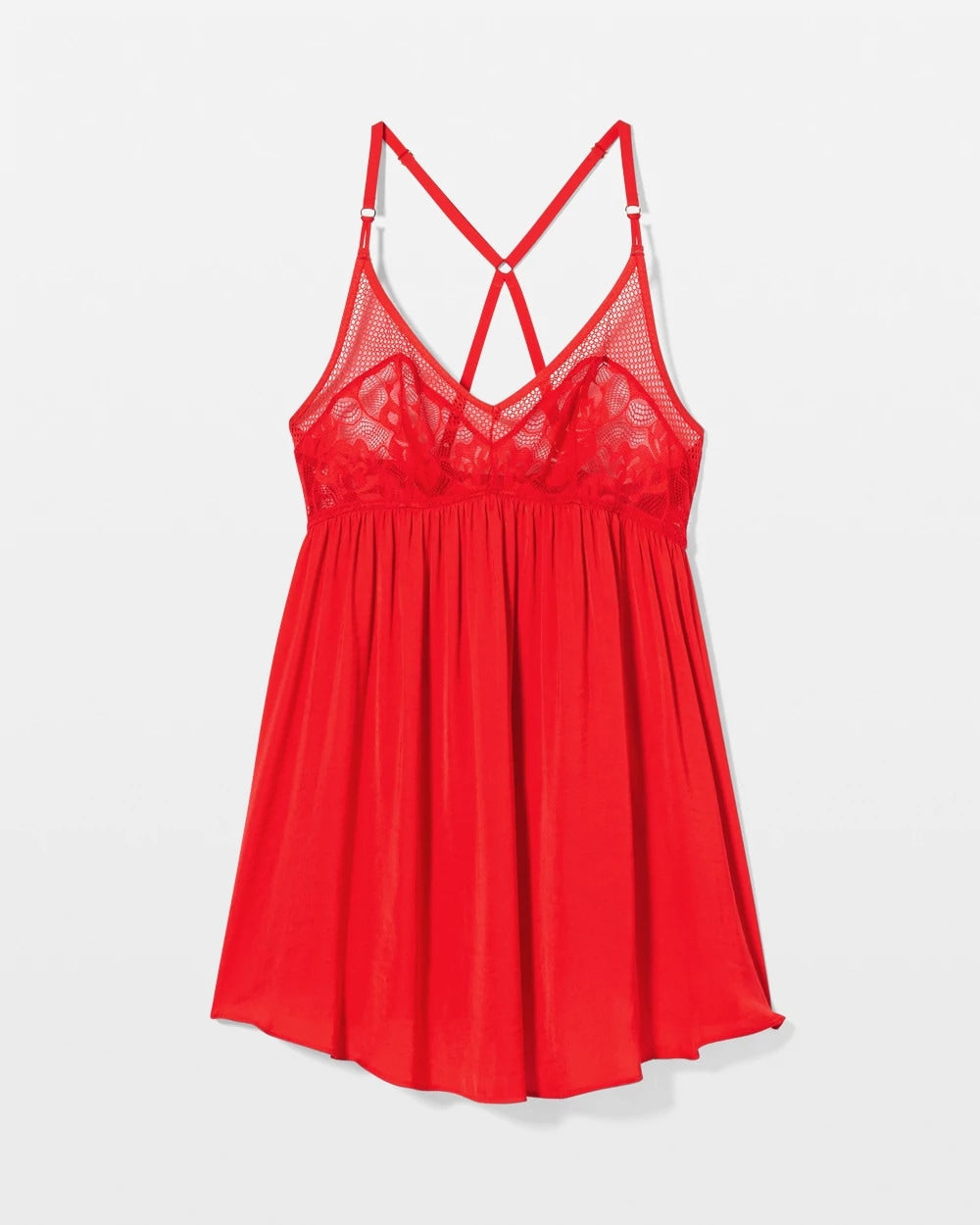 Soma / Satin Babydoll Chemise DARE ME RED