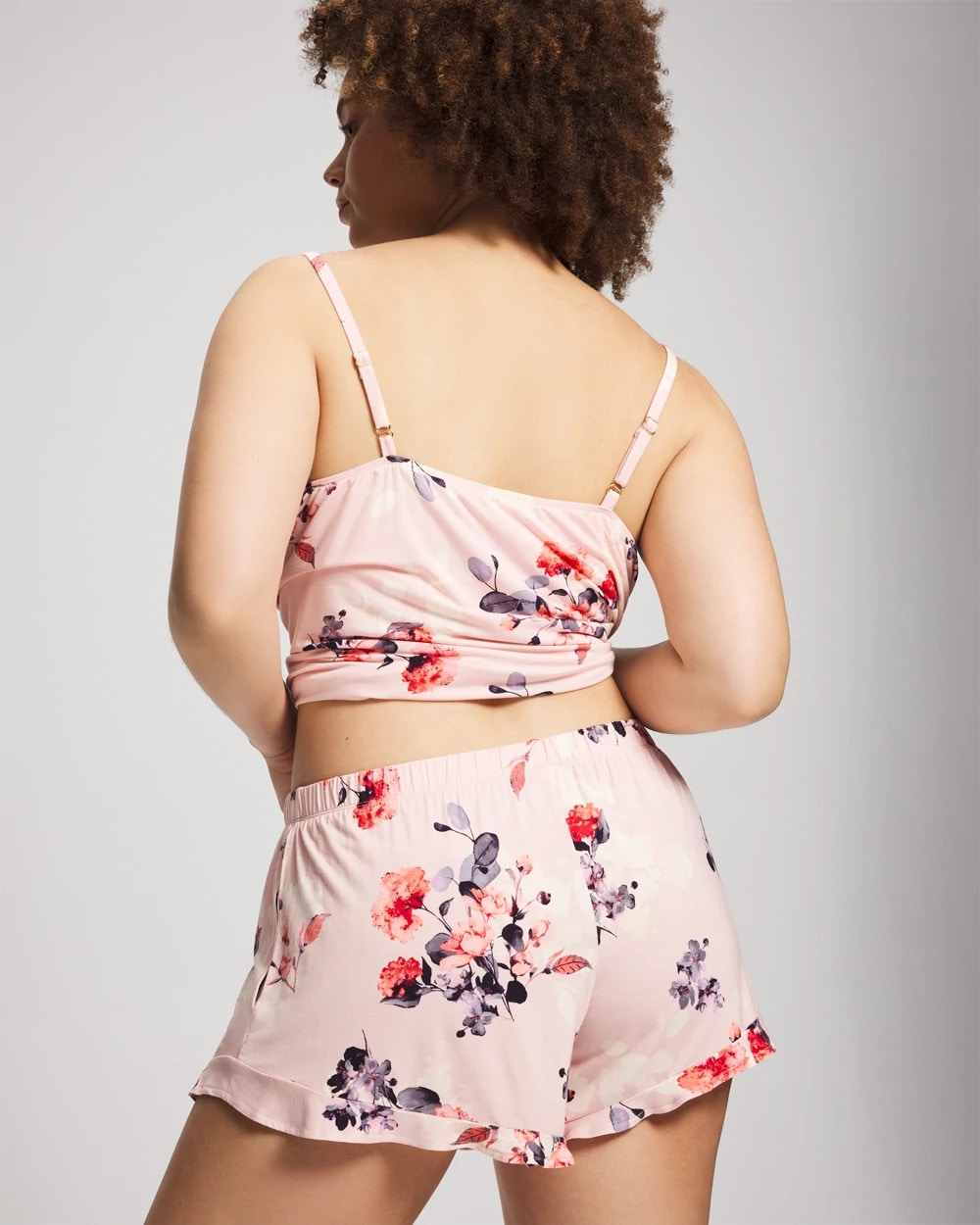 Soma / Ruffle Pajama Shorts FLORAL DREAMS PINK BLUSH