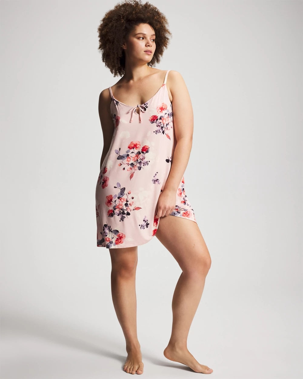 Soma / Tie Front Chemise FLORAL DREAMS PINK BLUSH