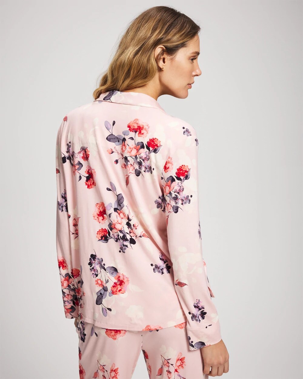Soma / Long Sleeve Notch Collar FLORAL DREAMS PINK BLUSH
