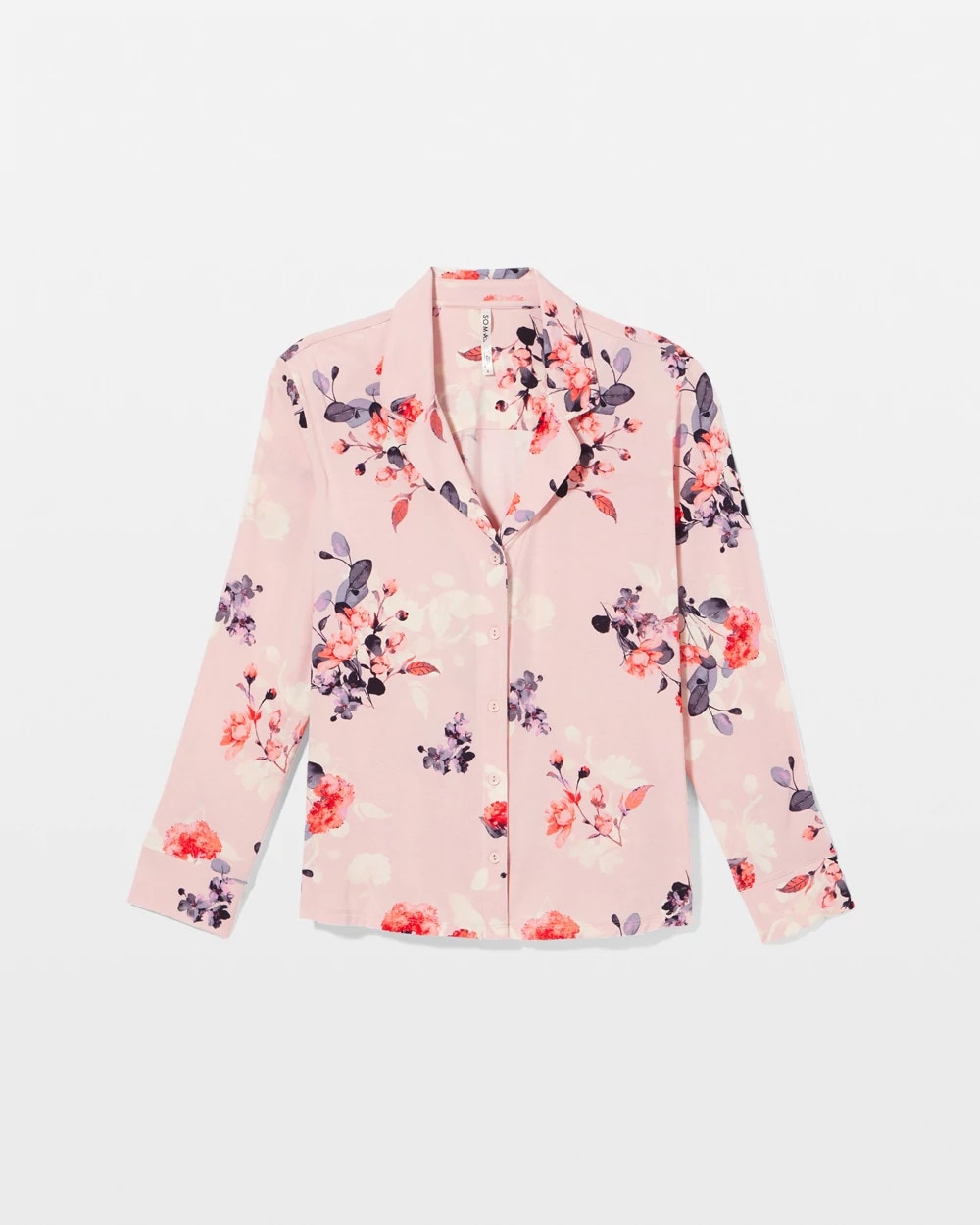 Soma / Long Sleeve Notch Collar FLORAL DREAMS PINK BLUSH