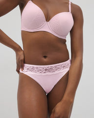 Soma / Thong Panty with Lace Trim SUGAR COATED