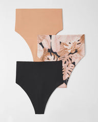 Soma / High-Waist Thong Panty 3 Pack PANDAWA PALMS MULTI-PACK