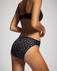 Soma / Edge Bikini Panty with Lace HALF MOON BLACK