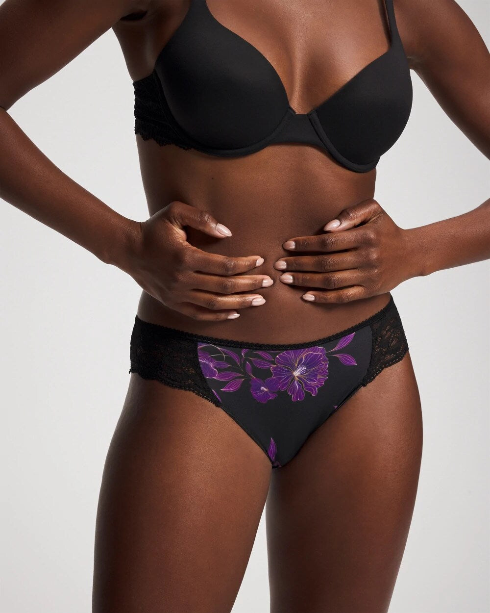 Soma / Edge Bikini Panty with Lace GILDED BLOOMS MAGENTA M