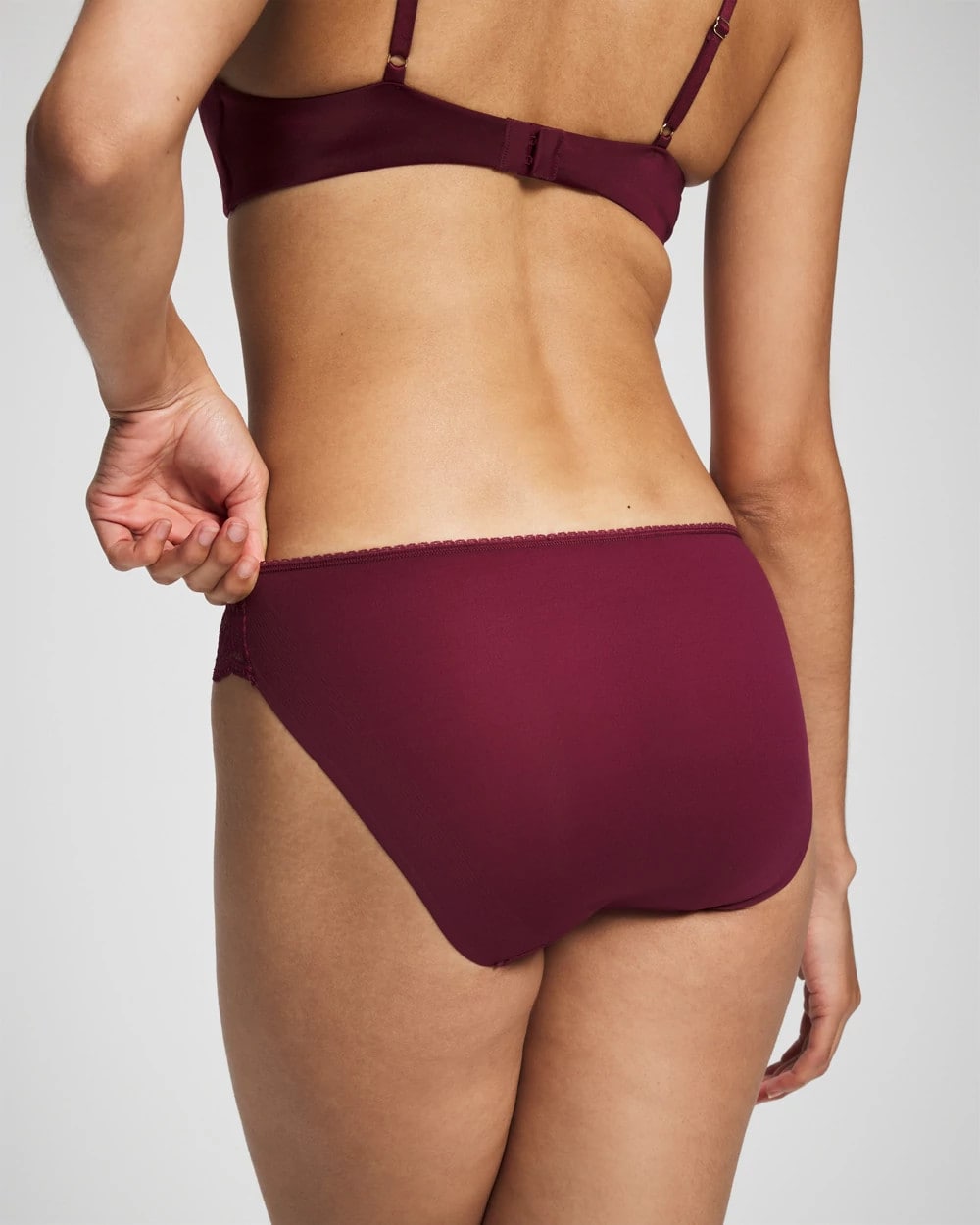 Soma / Edge Bikini Panty with Lace VELVET PLUM