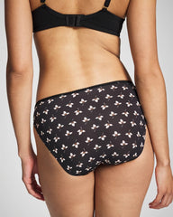 Soma / Edge Bikini Panty with Lace PEACEFUL PETALS MINI BLK