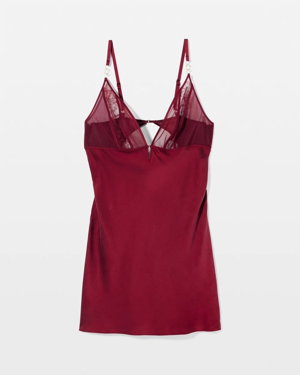Soma / Silk Chemise With Lace RED VELVET