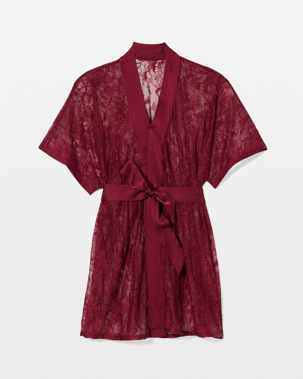 Soma / Lace And Silk Robe RED VELVET
