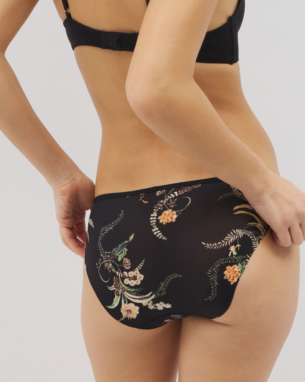 Soma / Edge Bikini Panty PARADISE PLUMES D M BLACK