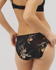 Soma / Edge Bikini Panty PARADISE PLUMES D M BLACK