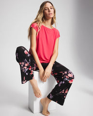 Soma / Short Sleeve Boat Neck Top HEARTS DESIRE