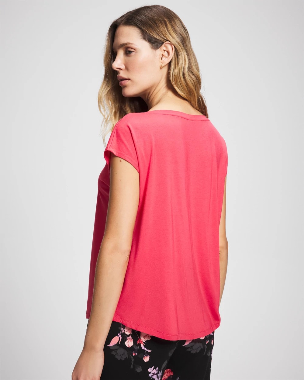 Soma / Short Sleeve Boat Neck Top HEARTS DESIRE
