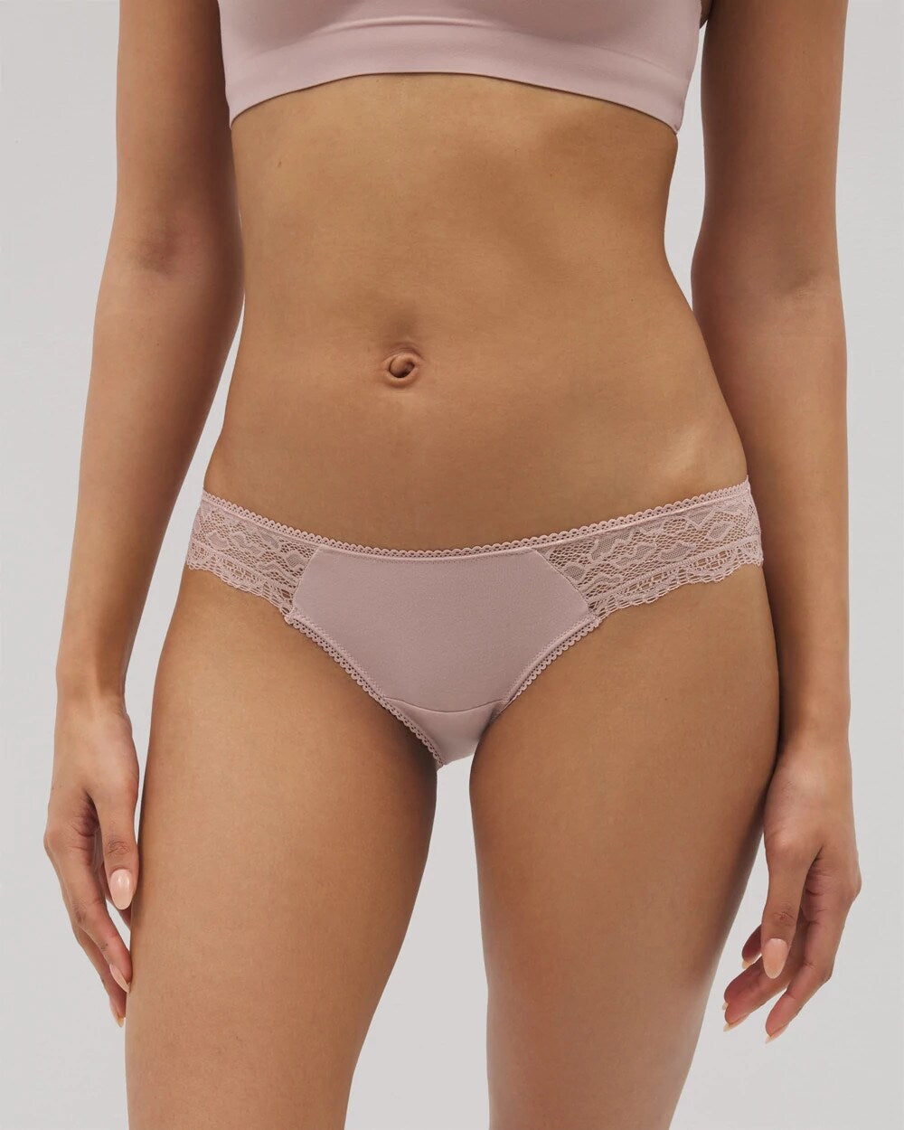 Soma / Bikini Panty with Lace ADOBE ROSE