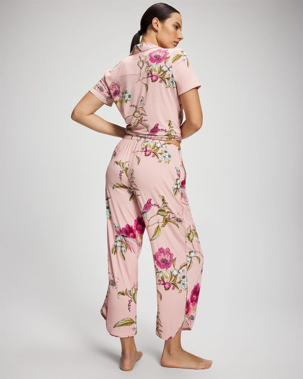 Soma / Piped Crop Pajama Pant FEATHERED FANCY PINK