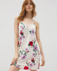 Soma / Lace Trim Chemise RHAPSODY FLORAL SUGAR