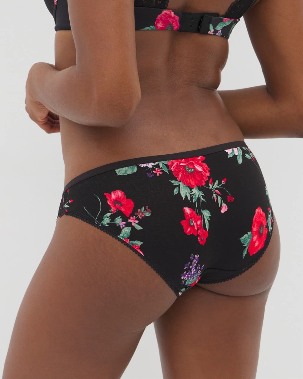 Soma / Bikini Panty with Enchanting Lace RHAPSODY FLORA MINI BLACK