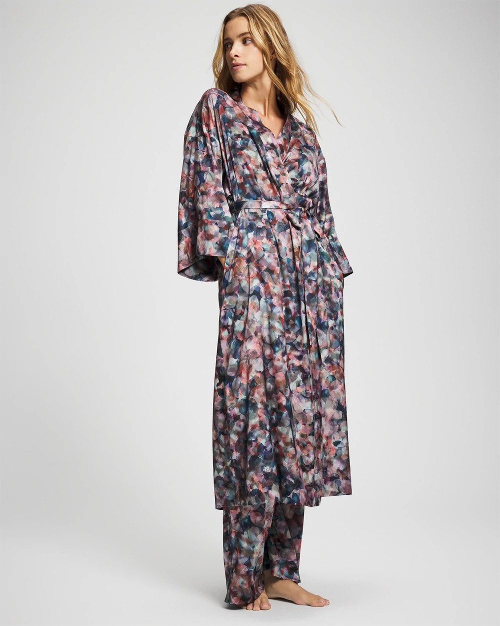 Soma / Long Robe PETAL MOSAIC PETROL