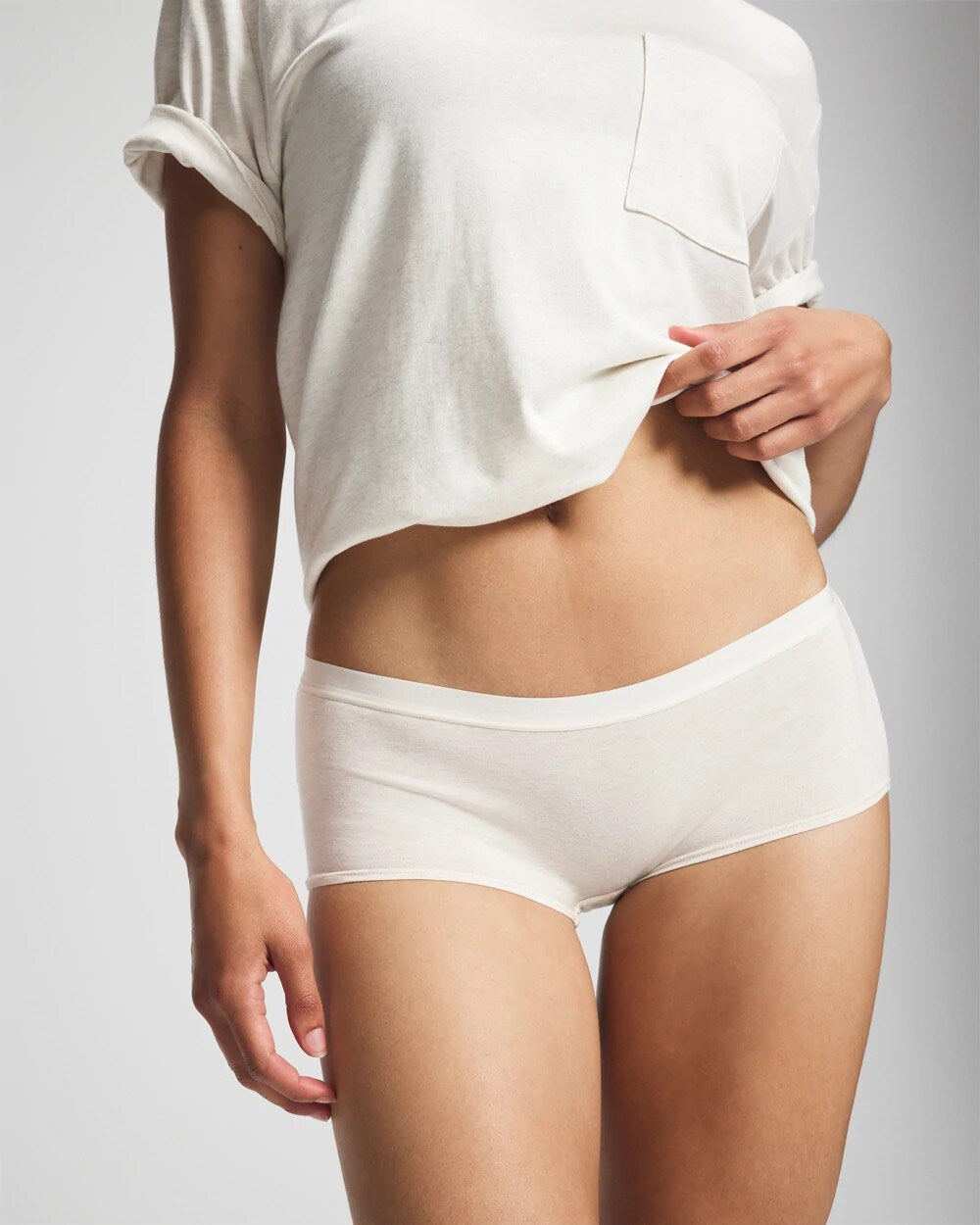 Soma / Cotton Boyshort Panty HEATHER ECRU