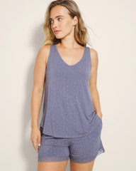 Soma / Printed V-Neck Pajama Tank ON THE DOT EARL GRAY
