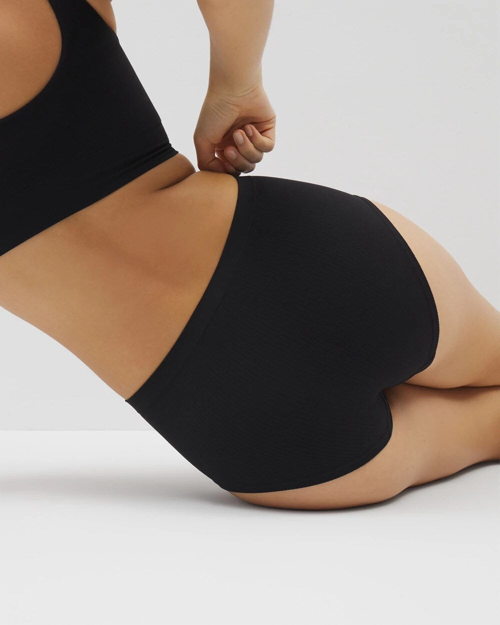 Soma / Seamless Rib Boyshort Panty BLACK
