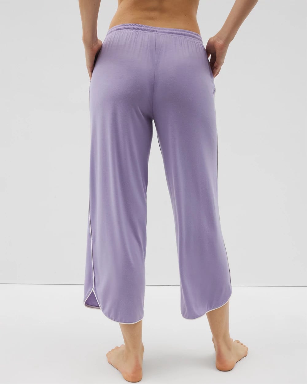 Soma / Solid Piped Crop Pajama Pant JACARANDA