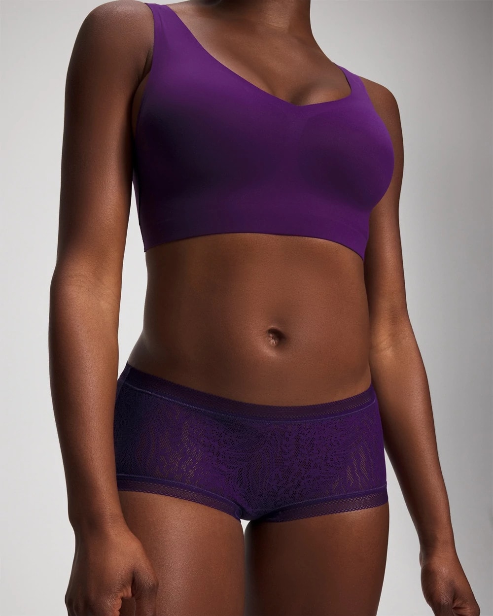 Soma / Soma Boyshort Panty with Stretch Lace MAJESTIC PURPLE