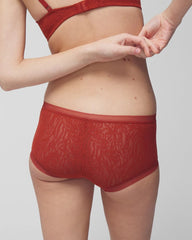 Soma / Soma Boyshort Panty with Stretch Lace SIERRA REDWOOD