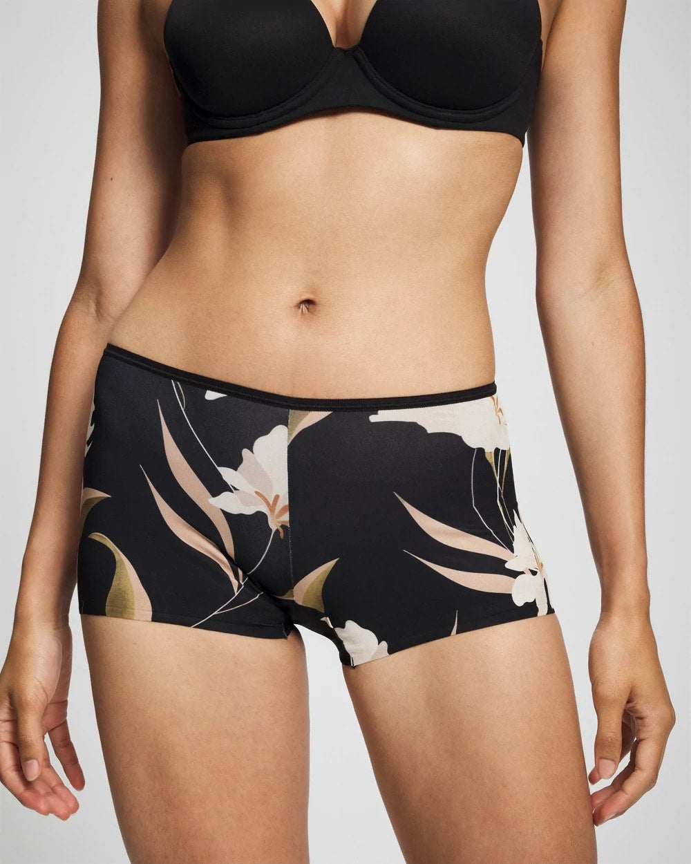 Soma / Edge Boyshort Panty MYSTIC BLOOMS MINI BLACK