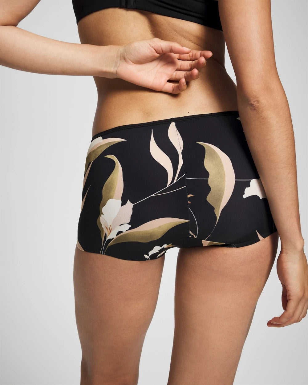 Soma / Edge Boyshort Panty MYSTIC BLOOMS MINI BLACK