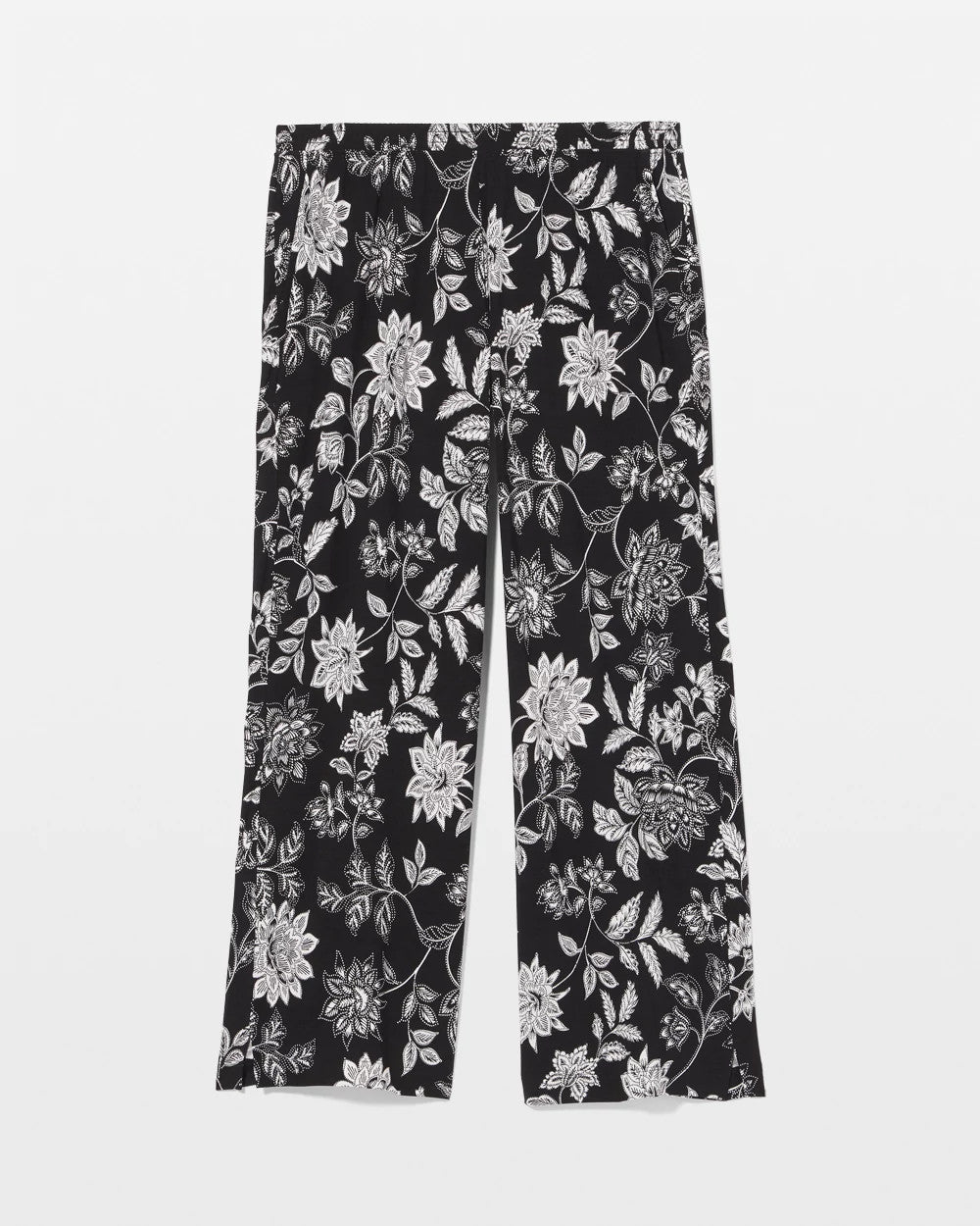 Soma / Cropped Pajama Pants MEANDERING GARDEN BLACK