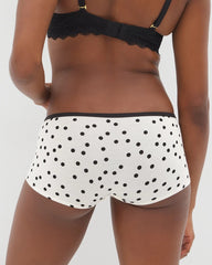 Soma / Boyshort Panty with Enchanting Lace MERRY DOT CHAMPAGNE BLACK