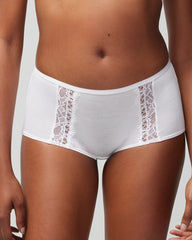 Soma / Boyshort Panty with Enchanting Lace OPTIC WHITE